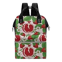 Strawberries Guava Flowers Durable Travel Laptop Hiking Backpack Waterproof Fashion Print Bag for Work Park Black-Style