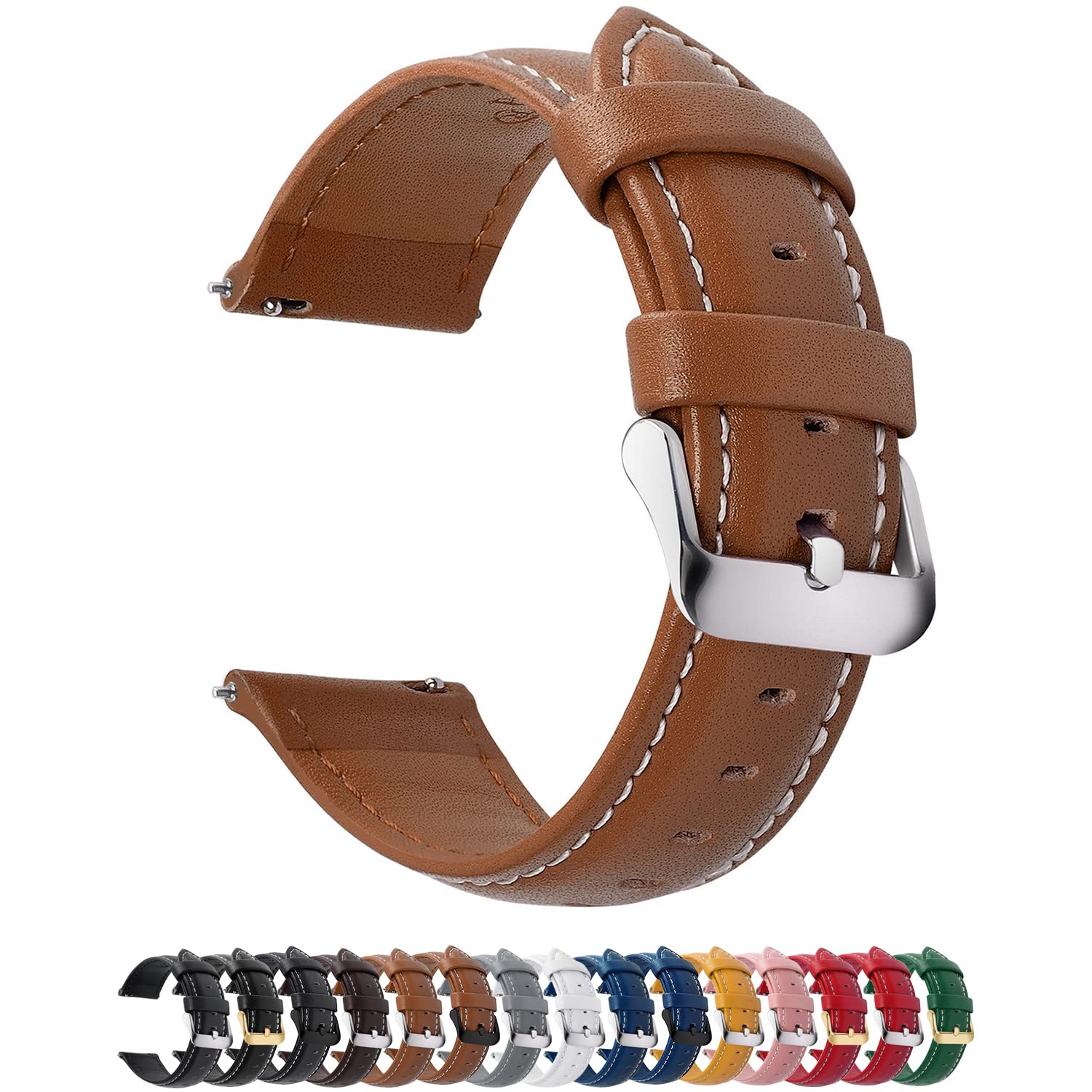 Fullmosa 14mm Leather Watch Bands Compatible with Skagen-SKW2692,Tone Slim Classic Watch,Casio DW290-1v,Brown