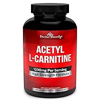 Divine Bounty Acetyl L-Carnitine Capsules 1200mg Per Serving - L Carnitine Supplement 120 Vegetarian Capsules