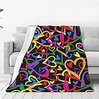 Gay Pride Rainbow Print Versatile Anti-Pilling Flannel Blanket Bed,Couch Iving Room,Women Gifts 40