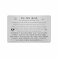 Dad Father's Day Gifts from Daughter, Happy Birthday Dad Gift Card, Personalized Thank You Dad Gift for Men, I Love My Dad Wallet Card, Valentine's Christmas to Best Dad