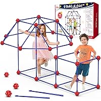 Fort Building Kit for Kids 4,5,6,7,8+Year Old Boys & Girls, 140 pcs, Creative STEM Building Toys for DIY Castles, Tunnels, Play Tent, Ideal Gift for Aged 5-8