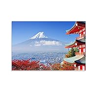 Landscape Photography Art Decoration-Japanese Mount Fuji Cherry Blossom Picture Print Poster-Family Canvas Painting Posters And Prints Wall Art Pictures for Living Room Bedroom Decor 16x24inch(40x60c