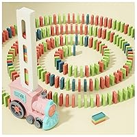 Domino Train Toys for Girls 3+ Year Old: Kids Stacking Dominoes Games - Montessori Toy Toddler 3-5 Boys ages 4-8 - Interactive Autism Fine Motor Activities Birthday Gift Stocking Stuffer 4 5 6 Yr Olds