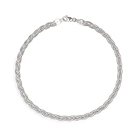 JewelryWeb 14k Gold 10-inch Braided Foxtail Anklet Ankle Bracelet (yellow or white gold)