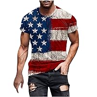 2024 Summer T-Shirts for Men American Flag Patriotic Shirts Crewneck Short Sleeve Graphic Tee 4th of July Tshirts