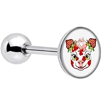 Body Candy Strawberry Cow Barbell Tongue Ring