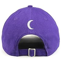 Trendy Apparel Shop Crescent Moon (Back) Embroidered 100% Cotton Dad Hat