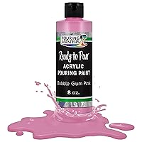 Bubble Gum Pink Acrylic Ready to Pour Pouring Paint - Premium 8-Ounce Pre-Mixed Water-Based - for Canvas, Wood, Paper, Crafts, Tile, Rocks and More