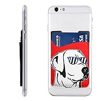 Labrador Wearing Glasses Leather Mobile Phone Wallet Cute Card Holder Credit Card Holder Id Protective Cover Mobile Phone Back Pocket