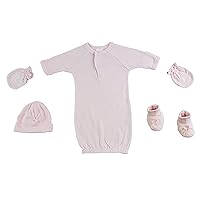 Preemie Gown, Cap, Mittens and Booties - 4 Pc Set