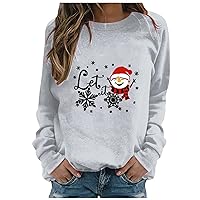 Merry Christmas Sweartshirt for Women Snowflakes Turtleneck Long Sleeve Sweater Midi Chunky Knit Tunic Sweater