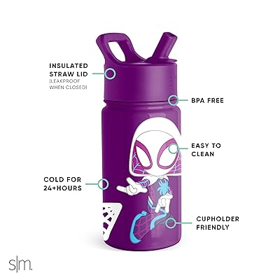 Simple Modern Marvel Kids Water Bottle with Straw Lid | Insulated Stainless  Steel Reusable Tumbler for School, Toddlers, Girls, Boys | Summit