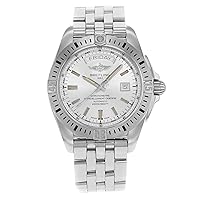 Breitling Galactic 44 Chronometer Sierra Silver Date/Day Dial Steel Mens Watch A45320B9-G797SS