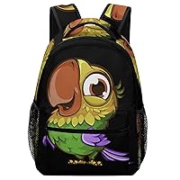 Rainbow Parrot Bird Backpack Casual Travel Laptop Backpack Adjustable Strap Daypack Carry on Backpack for Men Women