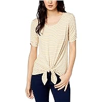 Womens Tie-Front Pullover Blouse