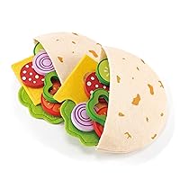 Hape Healthy Gourmet Pita Pocket Lunch Kid's Wooden Play Kitchen Food Set and Accessories