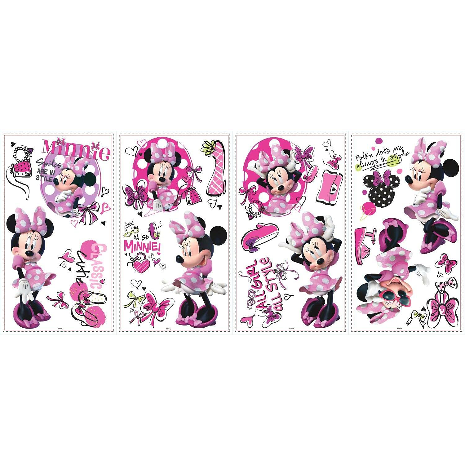 RoomMates RMK2554SCS Disney Minni Mouse Fashionista Peel and Stick Wall Decals