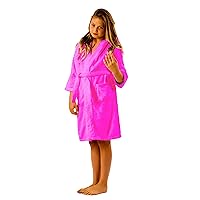 Microfiber Hooded Bathrobe Unisex Robe Bathrobe for Girls, Kids,Teenagers