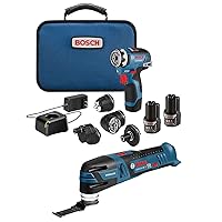 BOSCH GXL12V-270B22 12V Max 2-Tool Combo Kit with Chameleon Drill/Driver Featuring 5-In-1 Flexiclick® System and Starlock® Oscillating Multi-Tool