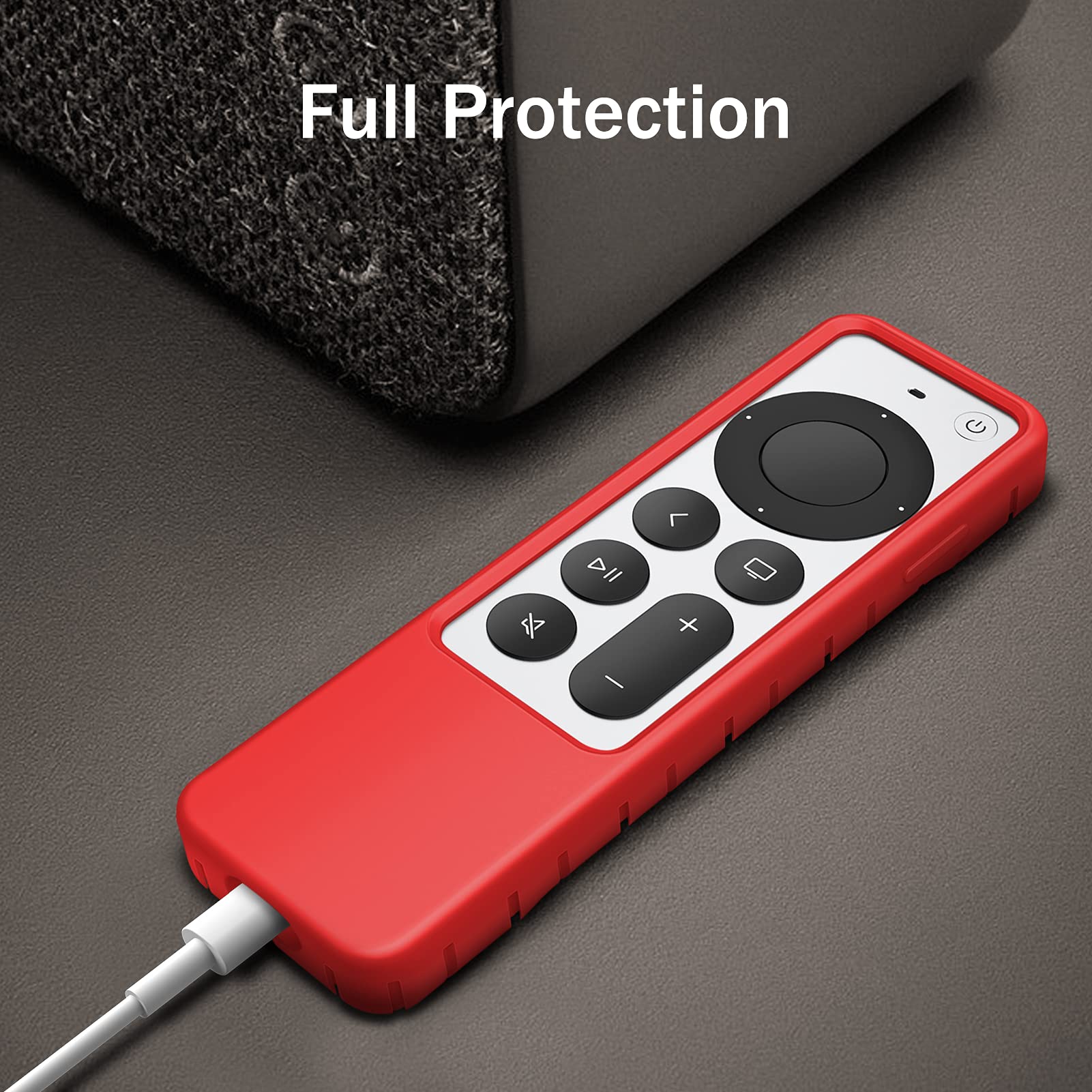 Fintie Protective Case for Apple TV Siri Remote 2021 2022 - Honey Comb Lightweight Anti Slip Shockproof Silicone Cover for Apple TV 4K / HD Siri Remote Controller (2nd Gen / 3rd Gen), Red