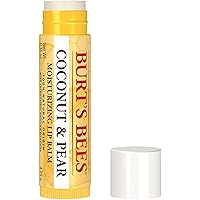 Burt's Bees Coconut and Pear Lip Balm, Lip Moisturizer With Responsibly Sourced Beeswax, Tint-Free, Natural Conditioning Lip Treatment, 1 Tube, 0.15 oz.