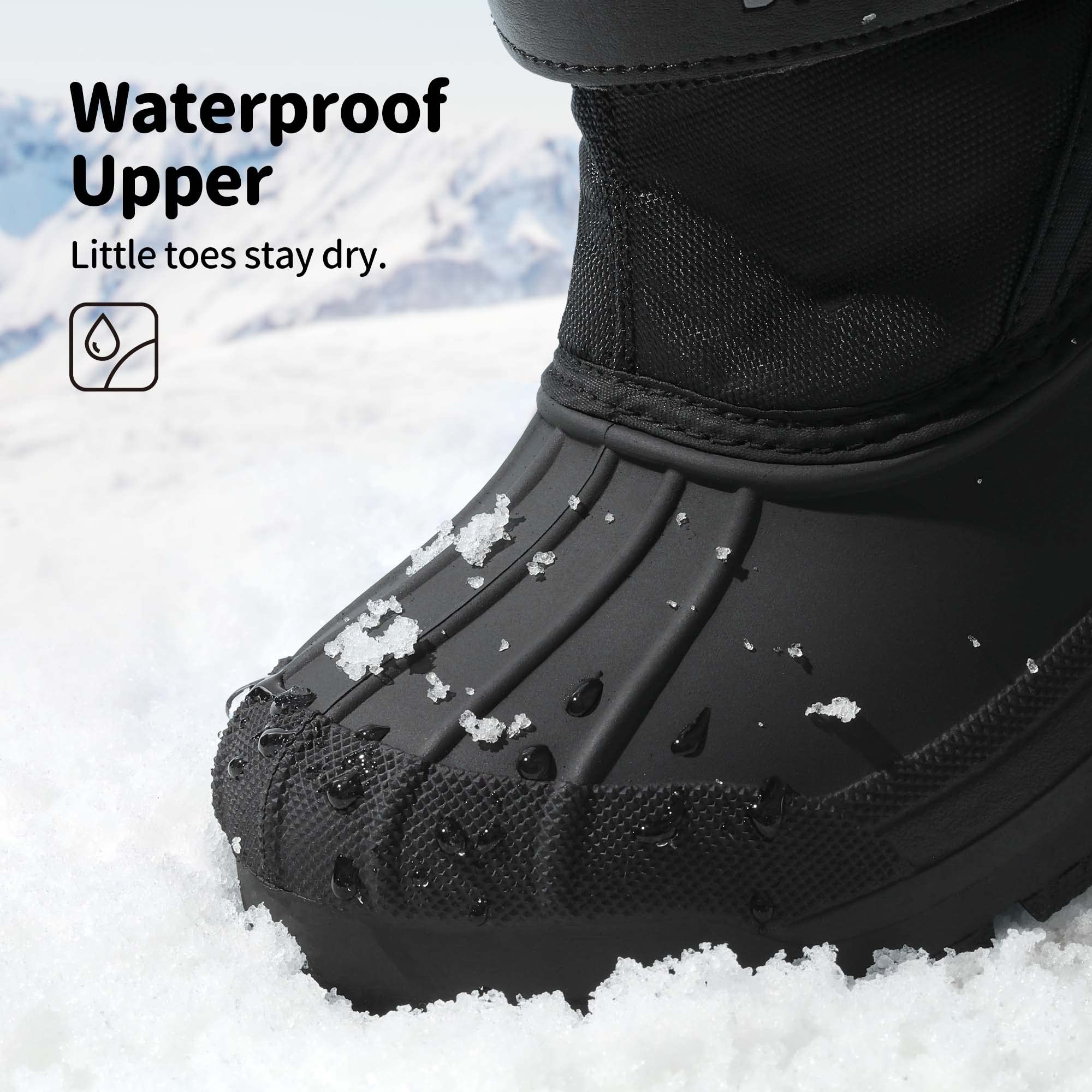 DREAM PAIRS Boys & Girls Mid Calf Waterproof Winter Snow Boots