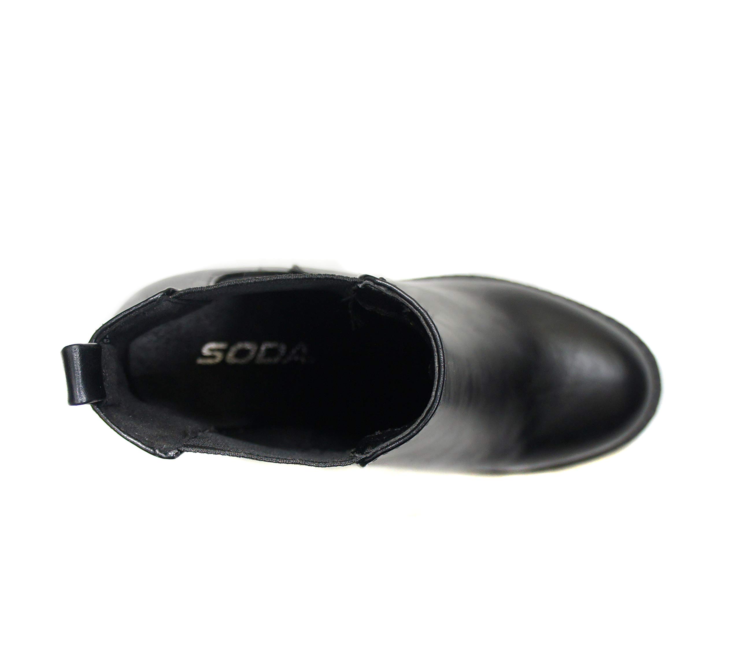 Soda Glove - Ankle Boot w/Lug Sole Elastic Gore and Chunky Heel