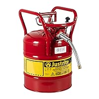 Justrite AccuFlow 7350110 Type II Galvanized Steel Transport and Dispensing Flammable Safety Can with 5/8
