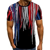 Men's T shirt Fashion 3D Digital Printed Tops Lightweight Beefy Pullover Tops Gym Running Workout Fitness Sweatshirt
