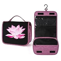Lotus Flower Makeup Bag Travel Toiletry Bag Waterproof Cosmetic Bag with Portable Hook Handbag