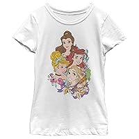 Disney Little, Big Princesses Portrait Vignette Girls Short Sleeve Tee Shirt