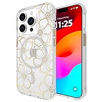 Case-Mate iPhone 15 Pro Case - Floral Gems [12FT Drop Protection] [Compatible with MagSafe] Magnetic Cover with Sparkly Rhinestones for iPhone 15 Pro 6.1