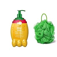 Kids 2-in-1 Banana + Strawberry Shampoo & Conditioner by Raw Sugar - 12 oz (Pack of 1) + Loofah