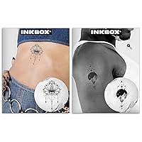 Inkbox Temporary Tattoos Bundle, Long Lasting Temporary Tattoo, Includes Brillantious and Geospace with ForNow ink Waterproof, Lasts 1-2 Weeks, Lotus and Solar System Tattoos