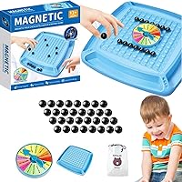 Magnetic Chess Game with Checker Board & Punishment Wheel - 2024 Magnetic Stones Multiplayer - Magnetic Rock Game Chess Puzzle, Fun Table Top Game for Christmas Family Kids and Adults