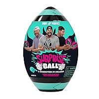 Dude Perfect Surprise Ball for Kids with 5 Toys + Sticker Pack, Unwrap Hidden Prizes and a Mystery Character, Collect All 7 Characters, Game for All Ages