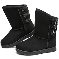 Moudki Womens Winter Boots Mid-calf Snow Boots Fashion Warm Boots for Women Cute Furry Slip On Boots