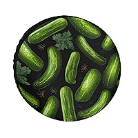 Pickle Cucumbers Funny Spare Tire Cover Wheel Case Protector Universal Fits for 14-17 Inch Travel