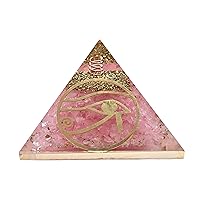 Large Orgone Pyramid | Rose Quartz Pyramid Crystal | Eye of Ra Orgonite Pyramid | Organ Pyramids Positive Energy Healing