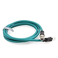 M12 8-PIN X-Code Male to RJ45 Shielded Ethernet Power Cable for Cognex Industrial Camera 3 Meters