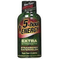 5 Hour Energy Drink Shot, Extra Strength Strawberry Watermelon, 6 Count