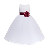ekidsbridal White Heart Cutout Floral Lace Flower Girl Dress Social Events Party 172T 6