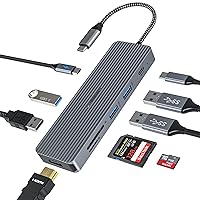 USB C Hub, Tiergrade 9 in 1 USB C Adapter with 4K HDMI, 100W PD, 3 USB-A and USB-C 3.0 Data Port, USB 2.0, TF/SD Card Reader, USB C Dock for MacBook and More Type-C Device