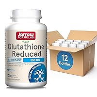 Glutathione Reduced 500 mg- 120 Veggie Capsules- Intracellular Antioxidant- Quality Glutathione Supplements- Supports Recycling of Vitamins C & E- Non-GMO- Gluten Free- Vegan, 12 Packs