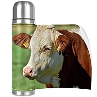 Stainless Steel Vacuum Insulated Mug, Cow Cattle Milk Livestock Pasture Print Thermos Water Bottle for Hot and Cold Drinks Kids Adults 17 Oz