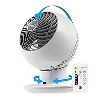 IRIS USA WOOZOO Fan with Remote, Oscillating Fan, Desk Fan, Table Air Circulator, Globe Fan, Fan for Bedroom, 5 Speeds, 82ft Max Air Distance, 4h Timer, 11 Inches, 90° Adjustable Tilt, 30 db Low