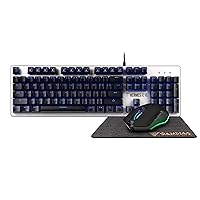 GAMDIAS Hermes E1C Multi-Color Mechanical Keyboard and Mouse Combo with Mouse Mat, Wired RGB Gaming Keyboard, for Gamers