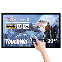 32 inch Capacitive Multi-Touch Screen Industrial Monitor, 16:9 Display 1920 x 1080P, Built-in Speakers, USB, VGA, DVI & HD-MI Ports, Digital Signage Displays and Player for Advertising