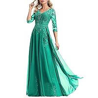 Plus Size Mother of The Bride Dresses with Sleeves Sequin Appliques Formal Wedding Guest Dress for Women